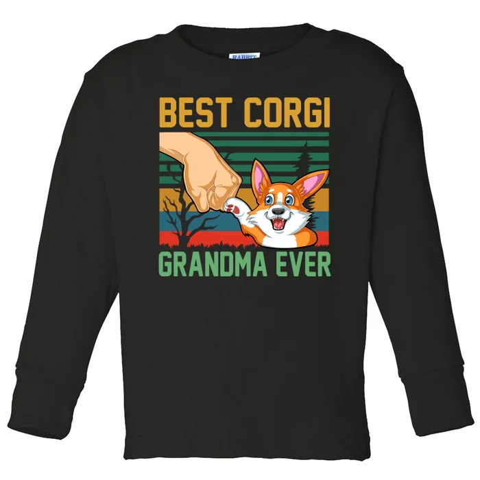 Best Corgi Grandma Ever Toddler Long Sleeve Shirt