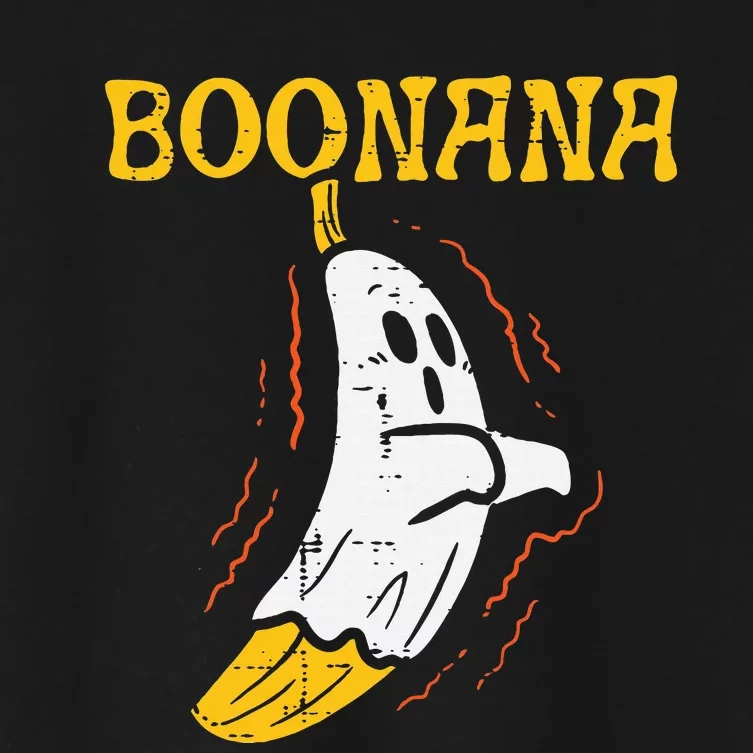 Boonana Cute Ghost Banana Halloween Costume Women's Crop Top Tee