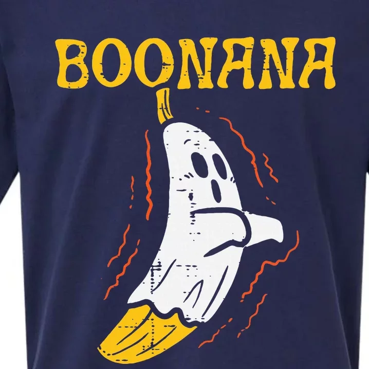 Boonana Cute Ghost Banana Halloween Costume Sueded Cloud Jersey T-Shirt