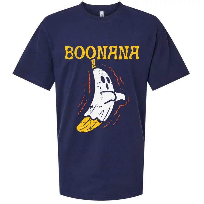 Boonana Cute Ghost Banana Halloween Costume Sueded Cloud Jersey T-Shirt