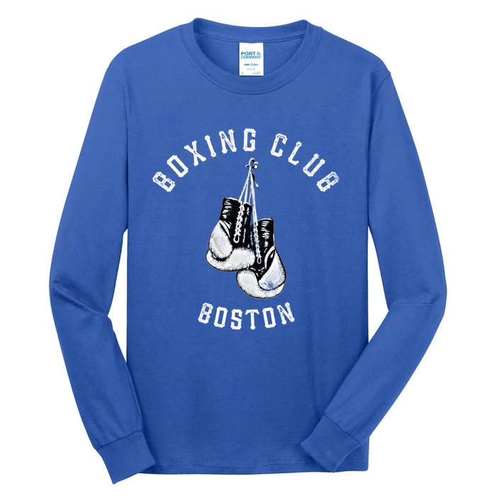 Boxing Club Gift Boston Gloves Fighter Gift Tall Long Sleeve T-Shirt