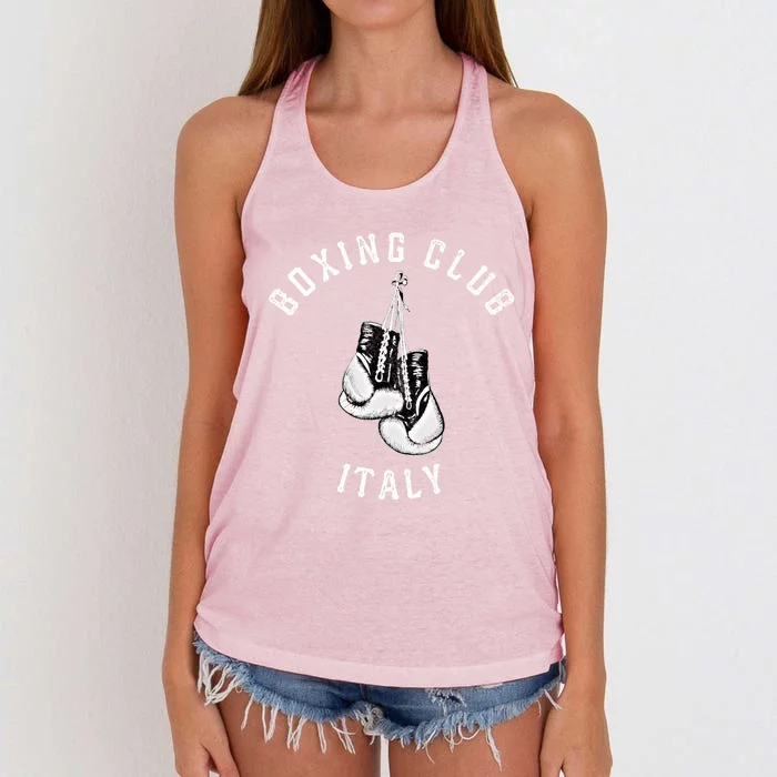 Boxing Club Gift Italy Gloves Fighter Italian Gift Women's Knotted Racerback Tank