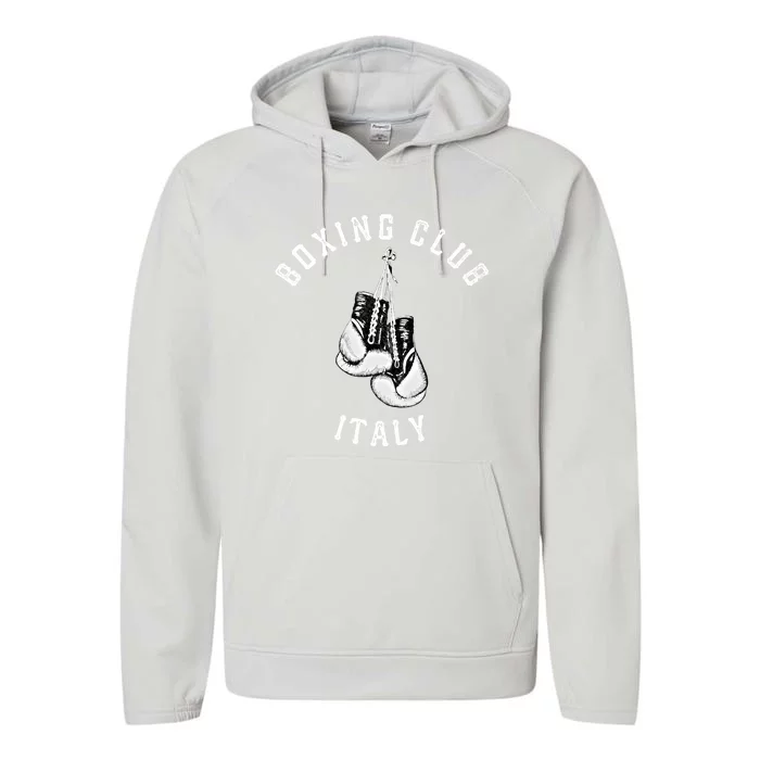 Boxing Club Gift Italy Gloves Fighter Italian Gift Performance Fleece Hoodie