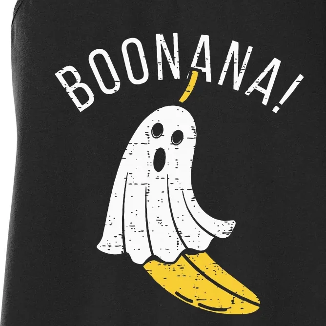 Boonana Cute Ghost Banana Halloween Costume Women's Racerback Tank