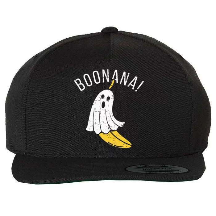 Boonana Cute Ghost Banana Halloween Costume Wool Snapback Cap