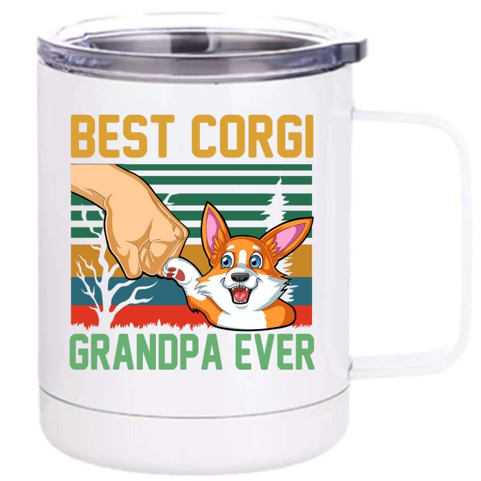 Best Corgi Grandpa Ever Front & Back 12oz Stainless Steel Tumbler Cup