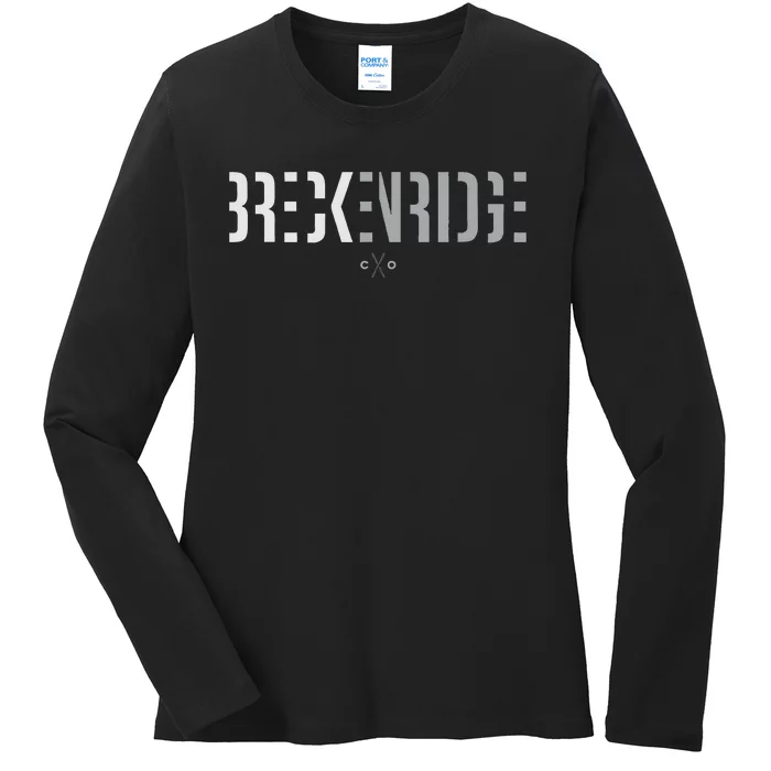 Breckenridge Colorado Graphic Ski Ladies Long Sleeve Shirt