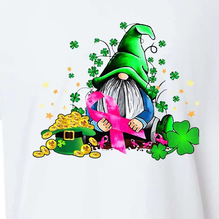 Breast Cancer Gnome St Patricks Day Pink Ribbon Awareness Sueded Cloud Jersey T-Shirt