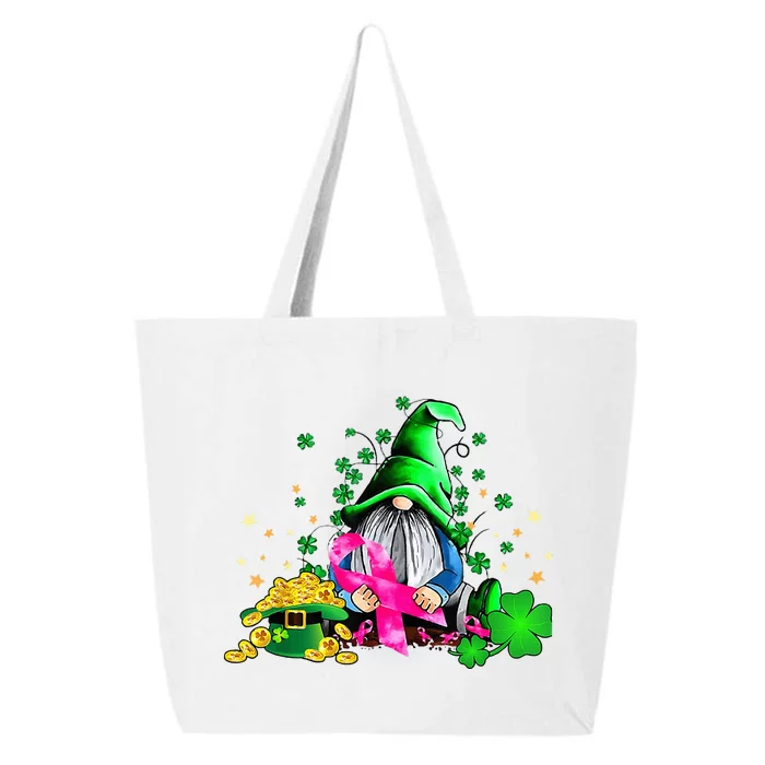 Breast Cancer Gnome St Patricks Day Pink Ribbon Awareness 25L Jumbo Tote