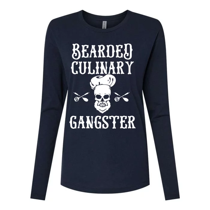 Bearded Culinary Gangster Vintage Cooking Guru Womens Cotton Relaxed Long Sleeve T-Shirt