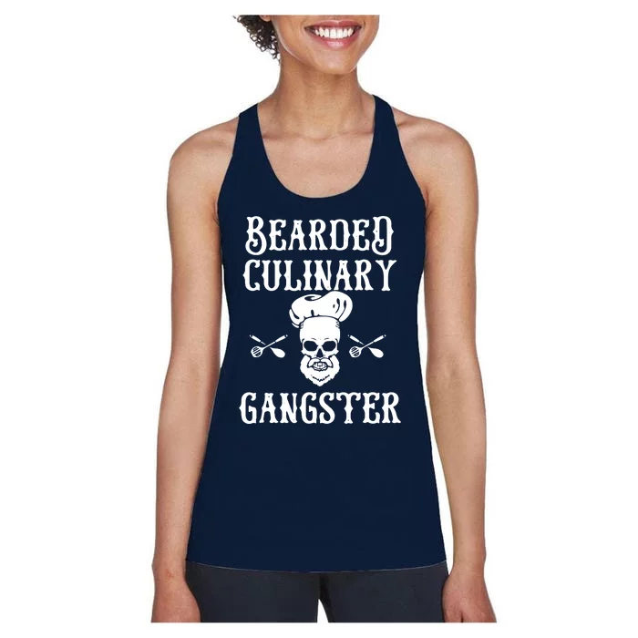 Bearded Culinary Gangster Vintage Cooking Guru Women's Racerback Tank