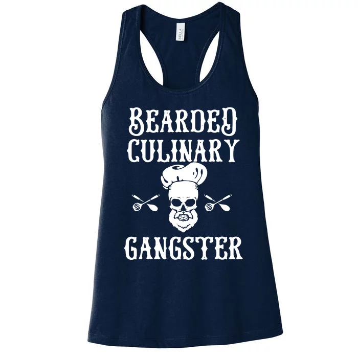 Bearded Culinary Gangster Vintage Cooking Guru Women's Racerback Tank