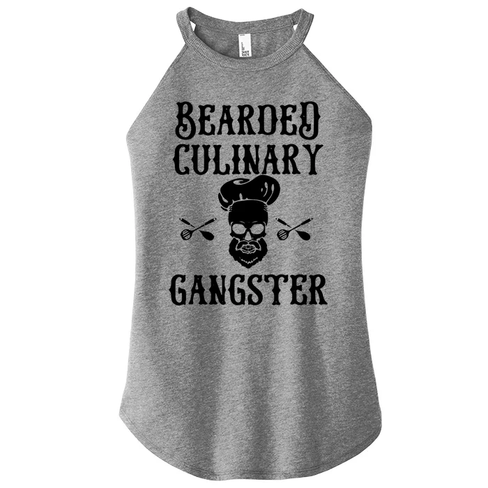 Bearded Culinary Gangster Vintage Cooking Guru Women’s Perfect Tri Rocker Tank