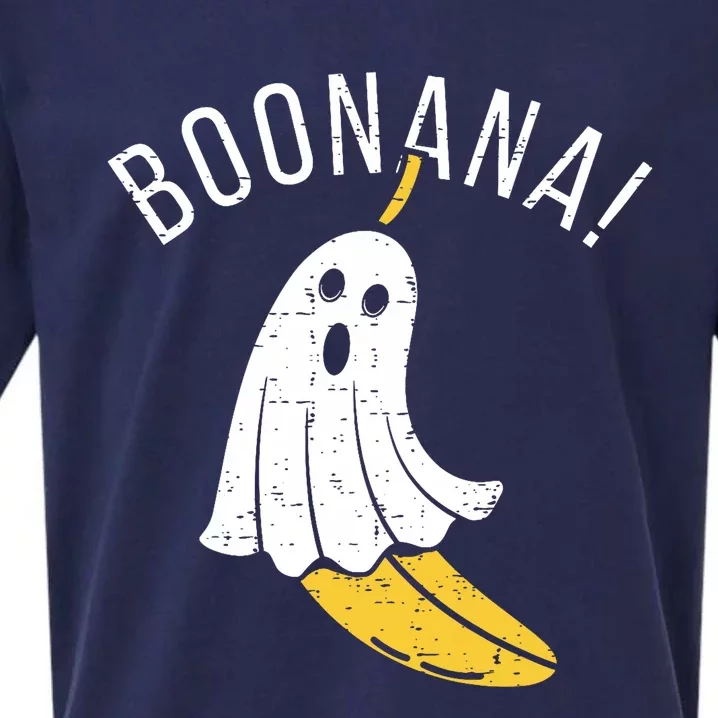 Boonana Cute Ghost Banana Halloween Costume Sueded Cloud Jersey T-Shirt