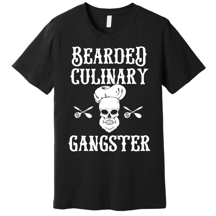 Bearded Culinary Gangster Vintage Cooking Guru Gift Premium T-Shirt