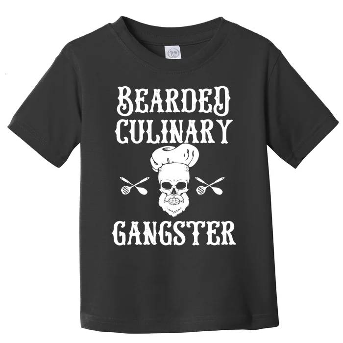 Bearded Culinary Gangster Vintage Cooking Guru Gift Toddler T-Shirt