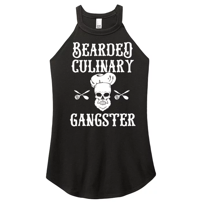 Bearded Culinary Gangster Vintage Cooking Guru Gift Women’s Perfect Tri Rocker Tank