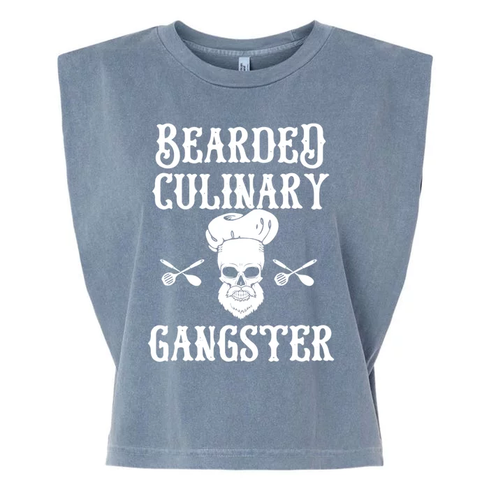 Bearded Culinary Gangster Vintage Cooking Guru Gift Garment-Dyed Women's Muscle Tee