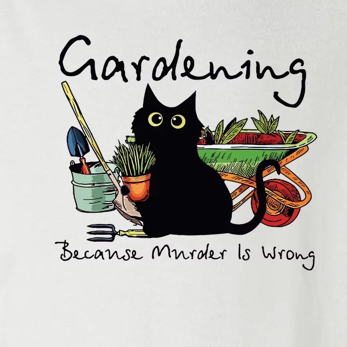 Black Cat Gardening Because Murder Is Wrong Toddler Long Sleeve Shirt