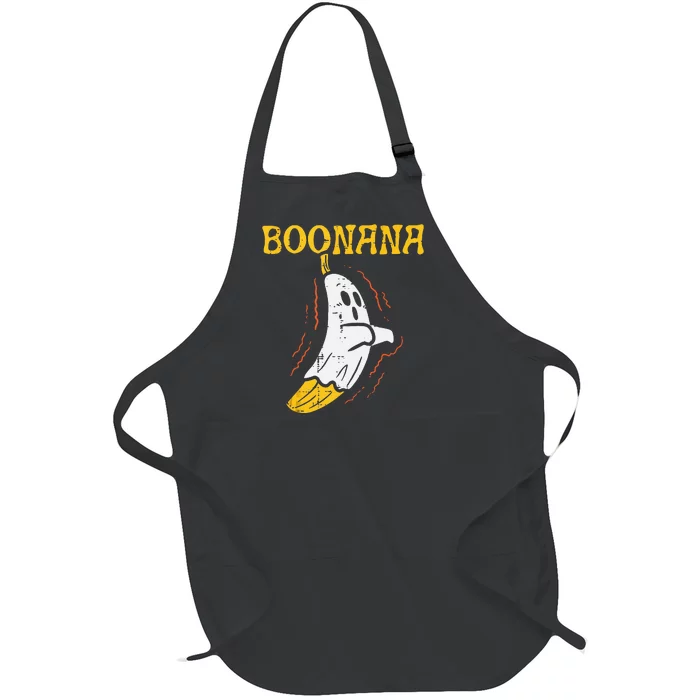 Boonana Cute Ghost Banana Halloween Costume Full-Length Apron With Pocket