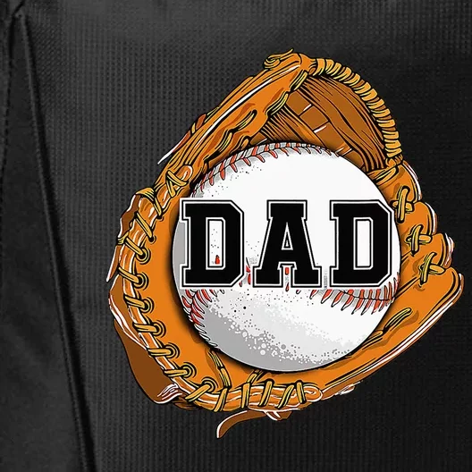 Baseball Catch Glove Baseball Dad Baseball Daddy Fathers Day City Backpack