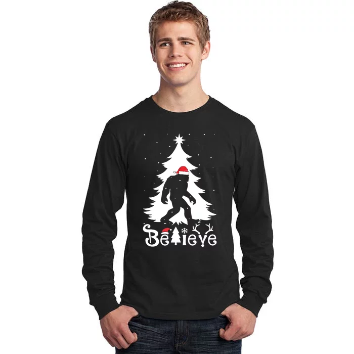 Bigfoot Christmas Gifts For Boy Girls Funny Christmas Tall Long Sleeve T-Shirt