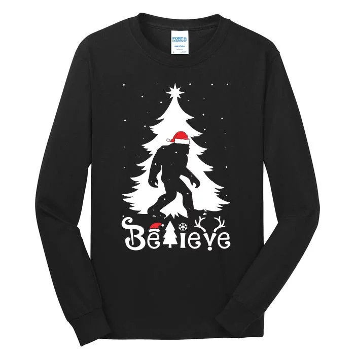 Bigfoot Christmas Gifts For Boy Girls Funny Christmas Tall Long Sleeve T-Shirt