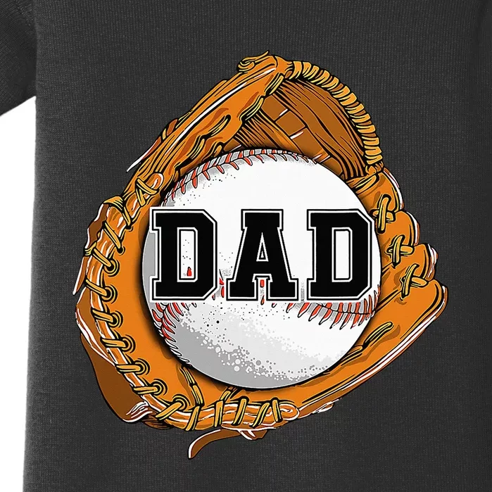 Baseball Catch Glove Baseball Dad Baseball for Fathers Day Baby Bodysuit