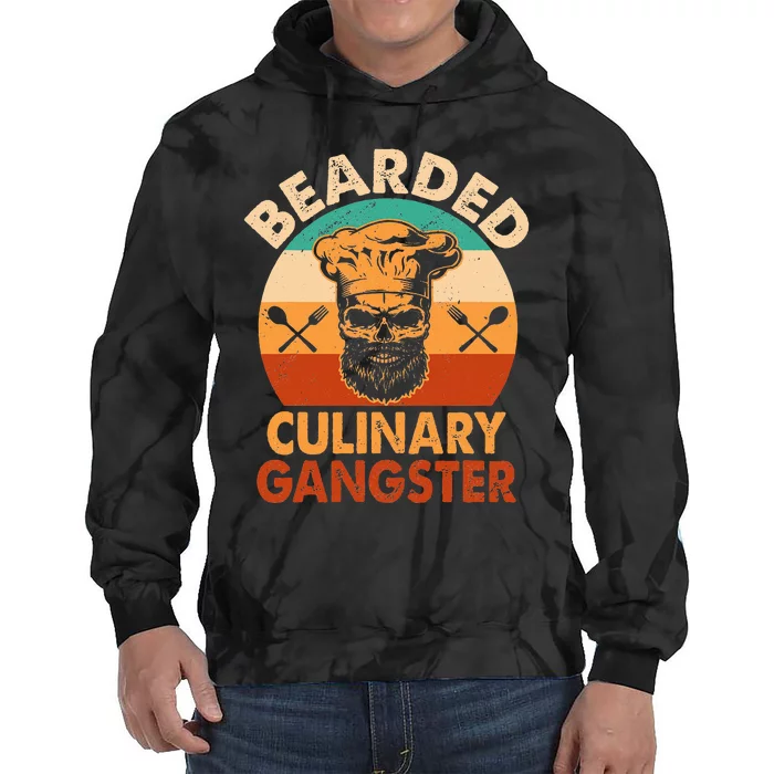 Bearded Culinary Gangster Cooking Funny BBQ Griller Chef Tie Dye Hoodie