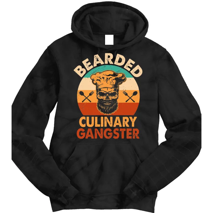 Bearded Culinary Gangster Cooking Funny BBQ Griller Chef Tie Dye Hoodie