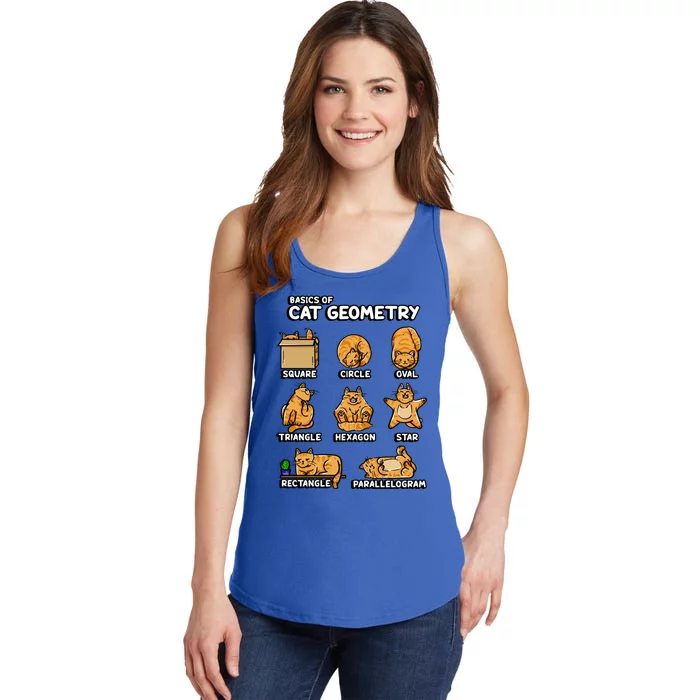 Basic Cat Geometry Cute Cat Cat Lover Cat Owner Math School Ladies Essential Tank