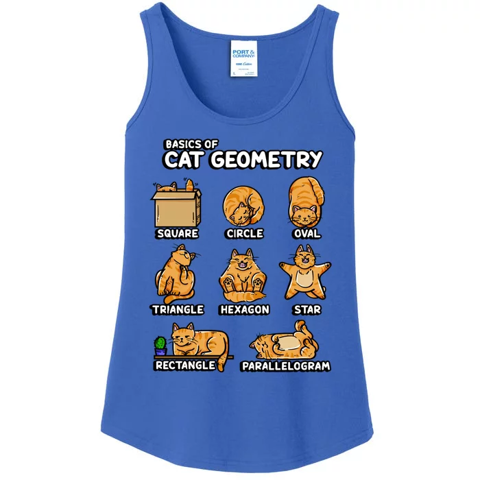 Basic Cat Geometry Cute Cat Cat Lover Cat Owner Math School Ladies Essential Tank