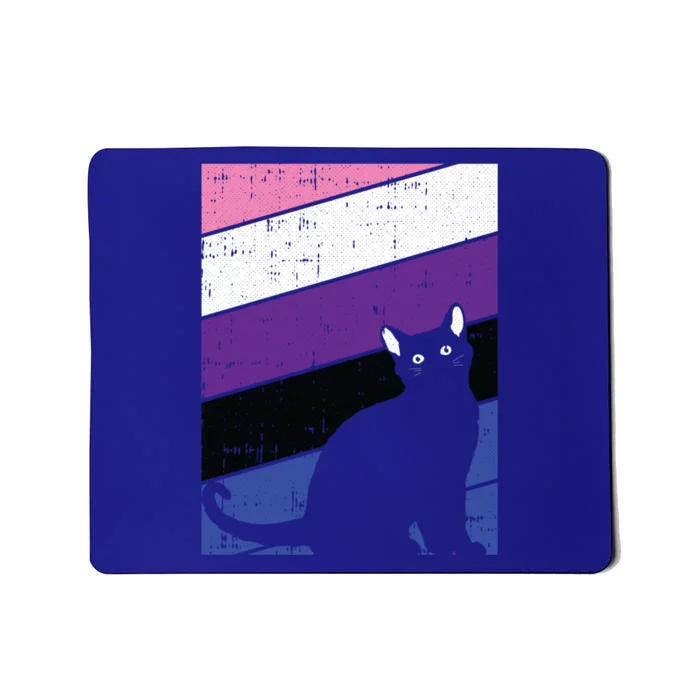 Black Cat Genderfluid Pride Kitten Lover Lgbtq Proud Ally Funny Gift Mousepad