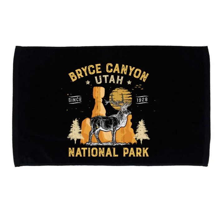 Bryce Canyon Gift National Park Vintage Utah Deer Gift Microfiber Hand Towel