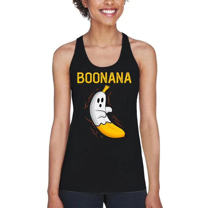 Boonana Cute Ghost Banana Halloween Women's Racerback Tank