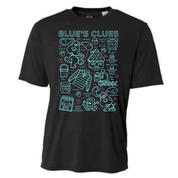 Blue's Clues Group Shot Outline Collage Cooling Performance Crew T-Shirt