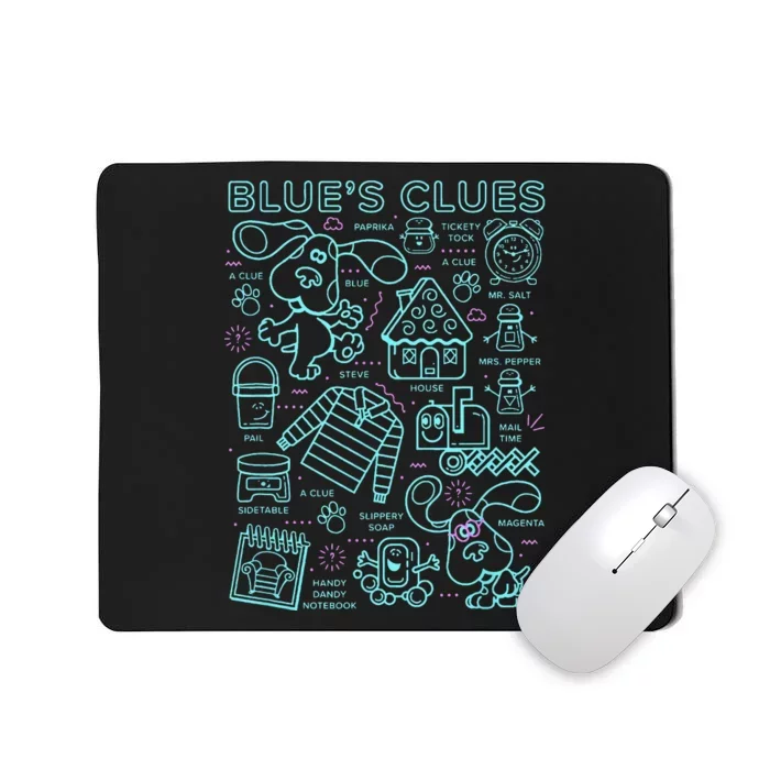 Blue's Clues Group Shot Outline Collage Mousepad