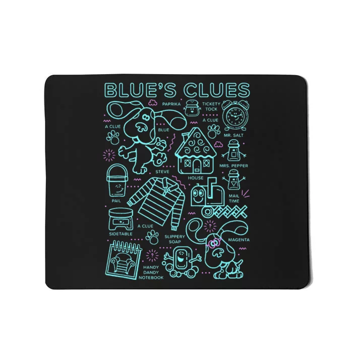 Blue's Clues Group Shot Outline Collage Mousepad