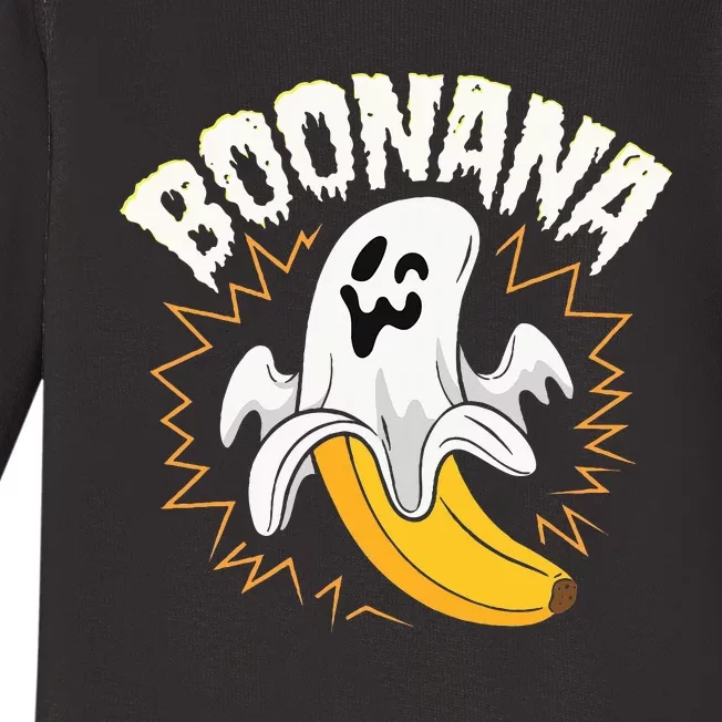 Boonana Cute Ghost Banana Halloween Costume Baby Long Sleeve Bodysuit