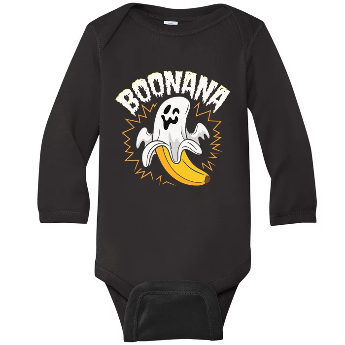 Boonana Cute Ghost Banana Halloween Costume Baby Long Sleeve Bodysuit