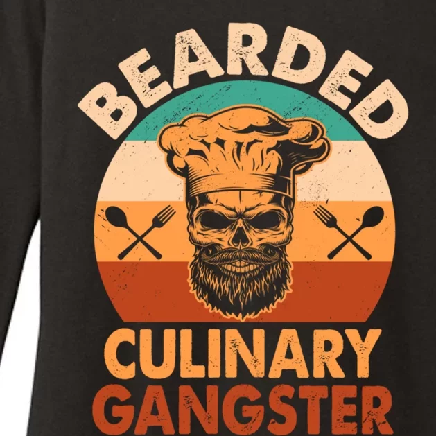 Bearded Culinary Gangster Cooking Funny Bbq Griller Chef Gift Womens CVC Long Sleeve Shirt