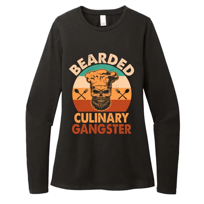 Bearded Culinary Gangster Cooking Funny Bbq Griller Chef Gift Womens CVC Long Sleeve Shirt