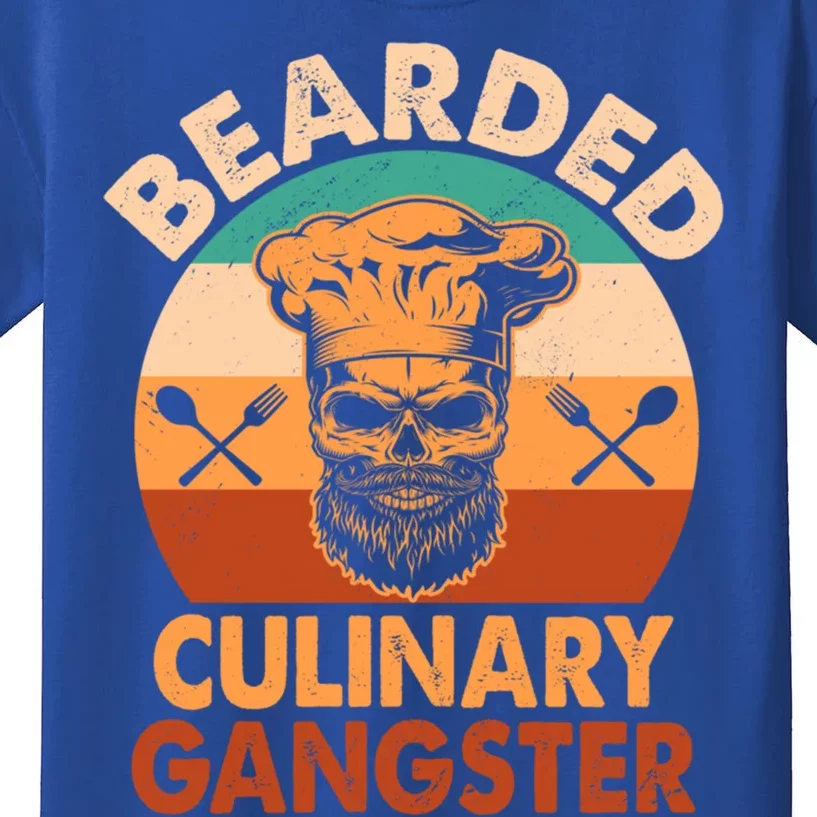 Bearded Culinary Gangster Cooking Funny Bbq Griller Chef Gift Kids T-Shirt