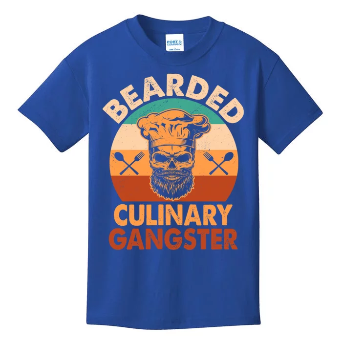 Bearded Culinary Gangster Cooking Funny Bbq Griller Chef Gift Kids T-Shirt