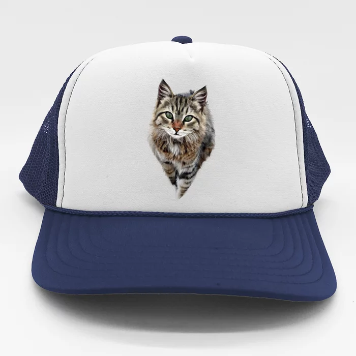 Brown Cat Green Eyes Cats Gifts Trucker Hat