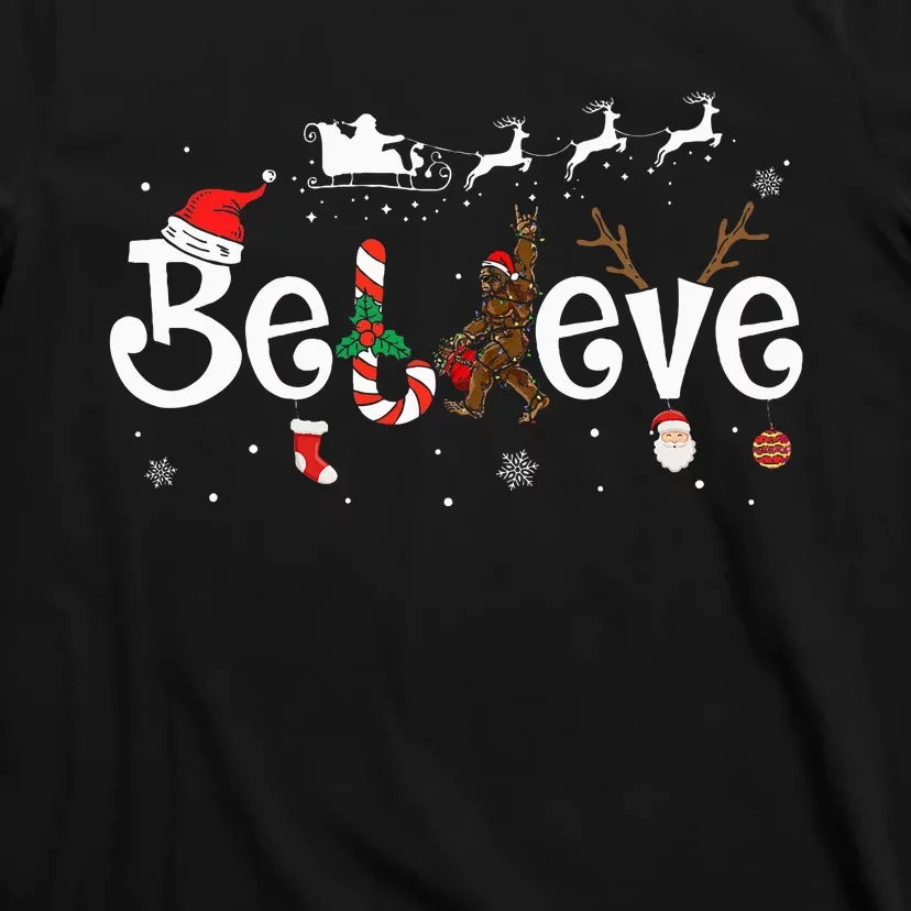 Bigfoot Christmas Gifts For Funny Christmas T-Shirt