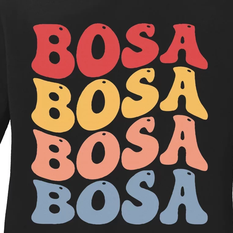 Bosa City Groovy Retro Ladies Long Sleeve Shirt