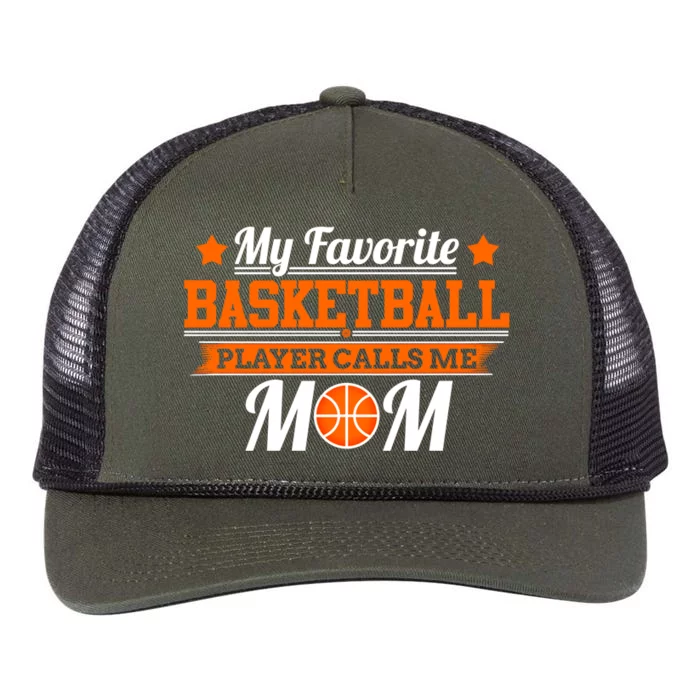 Basketball Cute Gift My Favorite Basketball Player Calls Me Mom Retro Rope Trucker Hat Cap