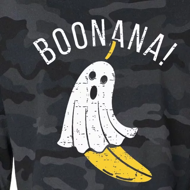 Boonana Cute Ghost Banana Halloween Costume Cropped Pullover Crew