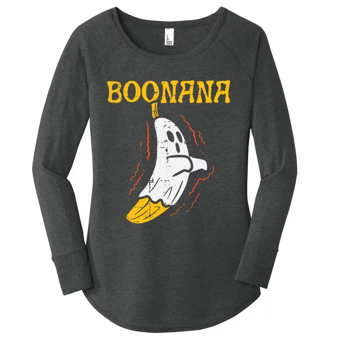 Boonana Cute Ghost Banana Halloween Women's Perfect Tri Tunic Long Sleeve Shirt